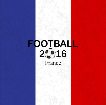 Euro 2016 France football championship with ball and france flag  Vector illustrationのイラスト素材