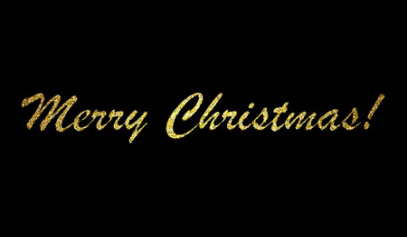 Merry Christmas Lettering Design on black background. Vector illustration. EPS 10のイラスト素材