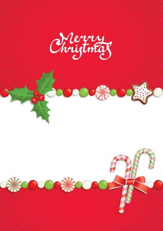 Christmas postal with greeting inscriptionのイラスト素材