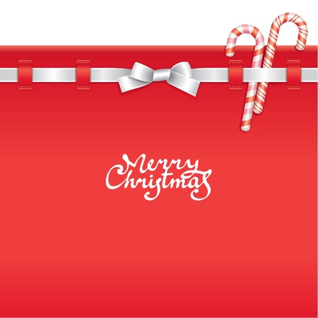 Christmas background, decorated with ribbon and candiesのイラスト素材