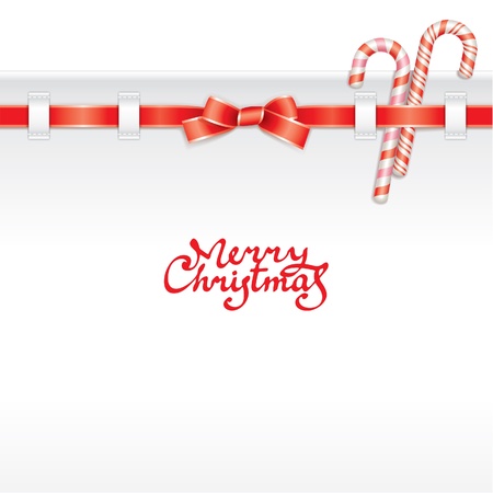 Christmas background, decorated with ribbon and candiesのイラスト素材