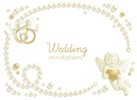 Wedding background with jewels composing a frame for your textのイラスト素材