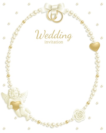 Wedding background with jewels composing a frame for your textのイラスト素材