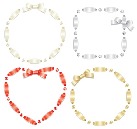 Set of ribbon frames isolated on white backgroundのイラスト素材