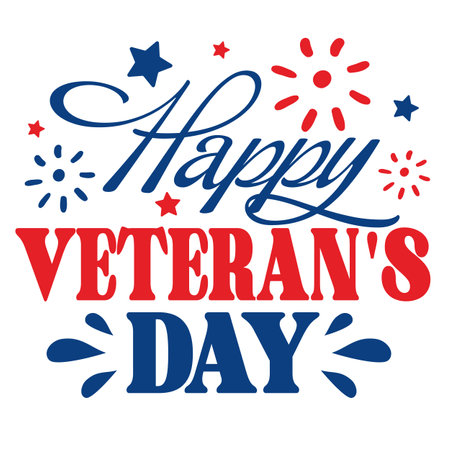 Happy veterans day American Patriotically vector illustration with stars and American flag. Good for t-shirt graphics, posters, party concept, textile design, print and card.のイラスト素材