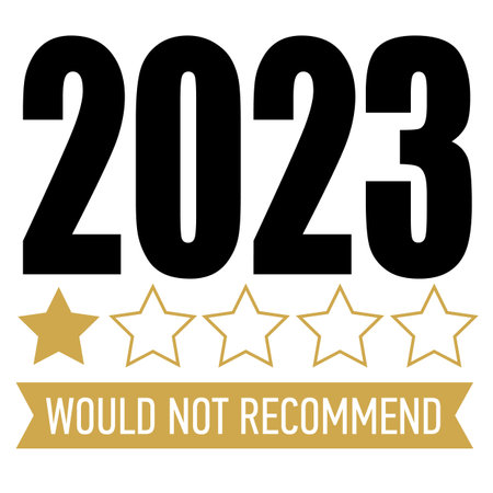 2023 would not recommend vector illustration. Happy New Year design isolated good for greetings cards, poster, print, sticker, invitations, baby t-shirt, mug, gifts.のイラスト素材