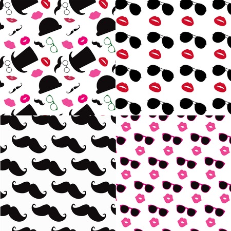 Vector Seamless Pattern Setのイラスト素材