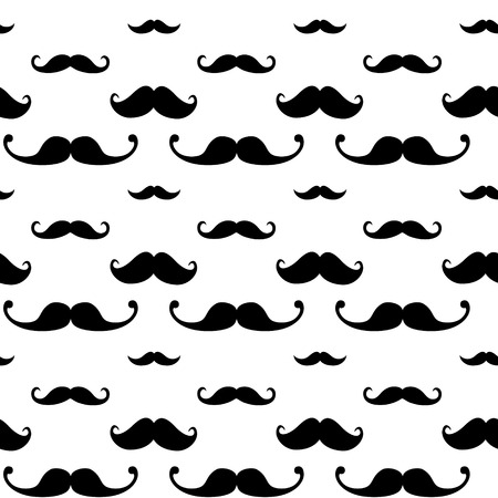 Vector Hipster Mustache Seamless Patternのイラスト素材