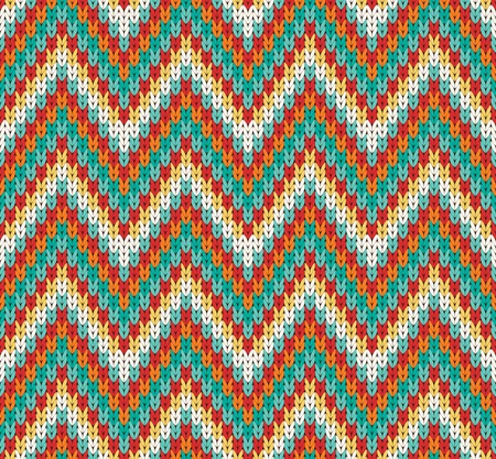 Seamless Zigzag Knitting Pattern.のイラスト素材