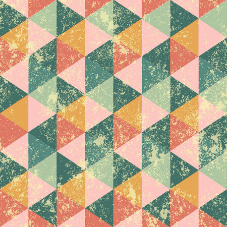Vintage Textured Grunge Geometric Seamless Backgroundのイラスト素材