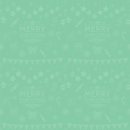 Subtle Colorful Xmas Doodle Christmas Seamless Background Pattern. Hand Drawn Vector Illustration. Pattern Swatchesのイラスト素材