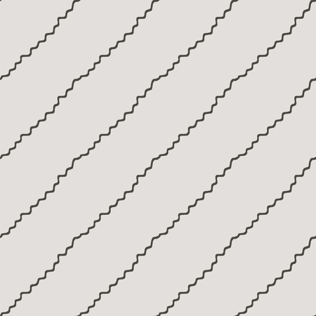 Abstract Black Hand Sketched Diagonal Curved Stripes Seamless Background Texture Pattern. Vector Illustration. Pattern Swatch. Ink Drawingのイラスト素材
