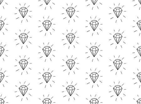 Vector Black Seamless Pattern with Diamondsのイラスト素材