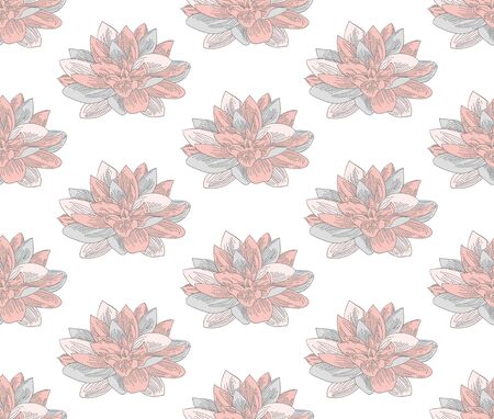 Vector Colorful Seamless Pattern with Drawn Flowers.の写真素材