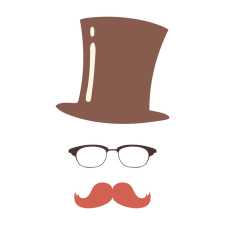 Gentleman Color 02. Vintage Hipster Icon. Retro Style. Fashion Accessory.のイラスト素材