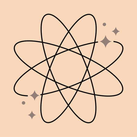 Atom, Nuclear, Stylized Stars.のイラスト素材