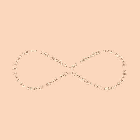 Infinity, Infinity Symbol, Text. Geometric form, modern round shape.