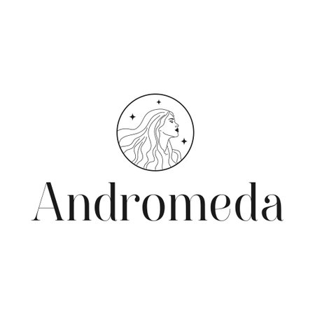 Andromeda with Text. Stellar Star Logo Concept. Composition-2.のイラスト素材