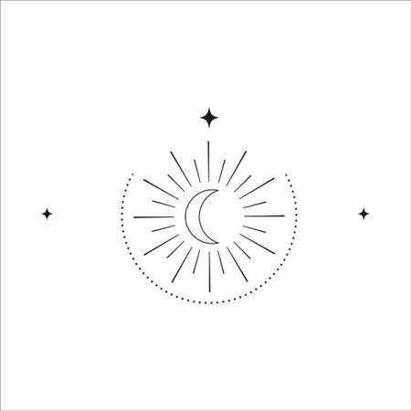 Stellar Star Logo Andromeda Sparkle Minimal Concept.のイラスト素材
