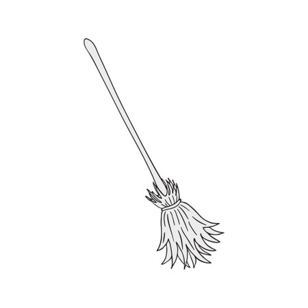 Witches Broomstick, Witch Broom. Halloween party decorations, haunted house decorations.のイラスト素材