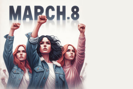 International Women's day, march 8 with copy space for text. Women's rights.の素材