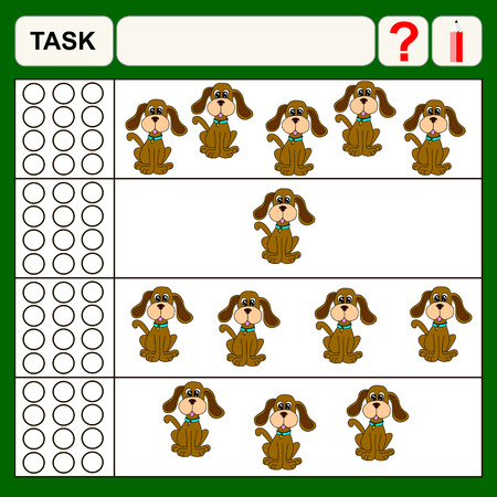 Task find right answer, preschool or school exercise task for kidsのイラスト素材