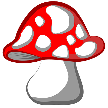Vector isolated illustration, cute cartoon of mushroomのイラスト素材