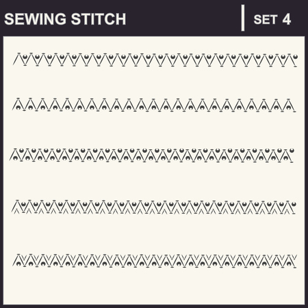 Collection of vector illustration sewing stitch patternsのイラスト素材