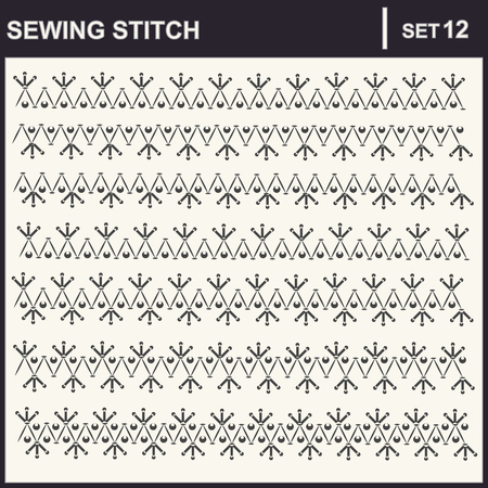 Collection of illustration sewing stitch patternsのイラスト素材