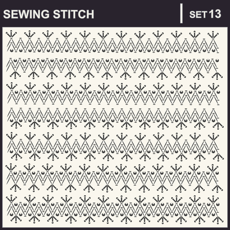 Collection of illustration sewing stitch patternsのイラスト素材