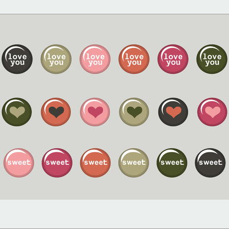 Set of colored web buttons.のイラスト素材