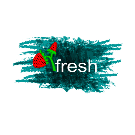 Labels with fresh strawberry.のイラスト素材