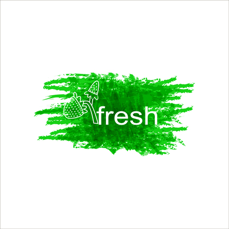 Labels with fresh strawberry.のイラスト素材