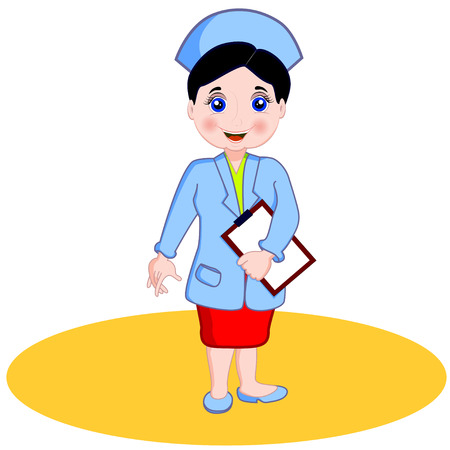 Cartoon vector Illustration.Woman pharmacist in a pharmacy on the isolated background. Health care.のイラスト素材