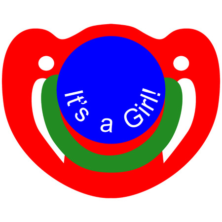Baby Girl pacifier icon. Baby Girl pacifier vector.のイラスト素材