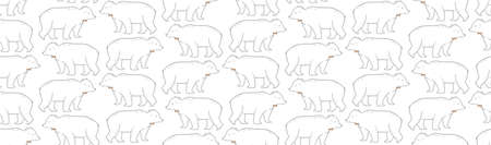 Cute seamless pattern with polar bear. Can be used for fabric,wrapping,wallpapers,web page backgrounds,surface textures,textile.のイラスト素材