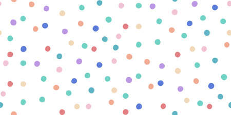 Seamless pattern with bright confetti. Different colored dots are scattered with a pattern. Can be used for fabric, wrapping, wallpapers, web page backgrounds, textile.のイラスト素材