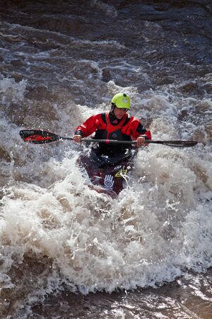 Vail, Colorado - June 2nd, 2011 - First day of the Teva Mountain Games : freestyle kayaking trainingのeditorial素材