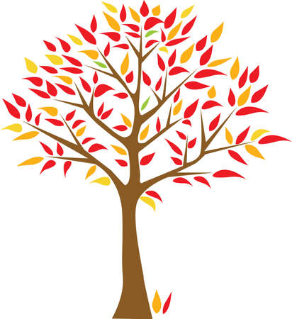 red and arange treeのイラスト素材