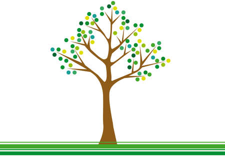 green tree with balls. illustrationのイラスト素材