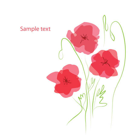 Romantic Flower Background with poppiesのイラスト素材