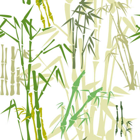 pattern with green bamboo のイラスト素材