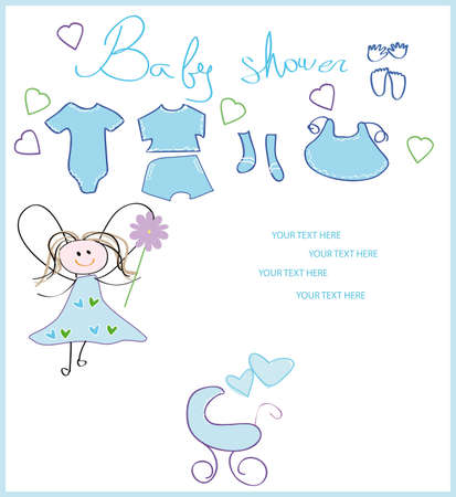baby shower. new born card のイラスト素材