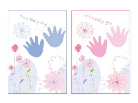 Baby announcement cardのイラスト素材