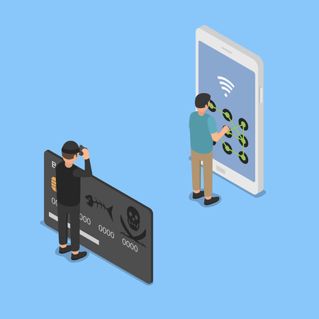 Hacking smartphone user database.のイラスト素材