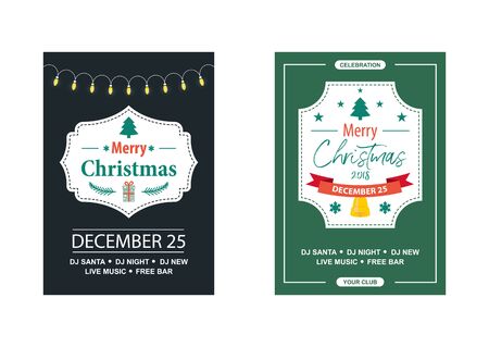 Vintage invitation for a Christmas party.のイラスト素材