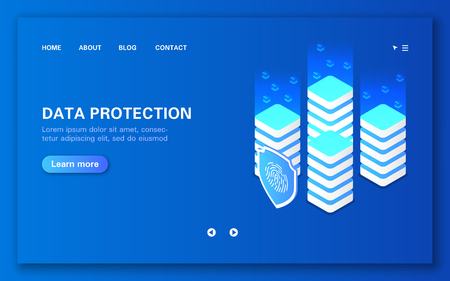 Network data protection and processing concept. Blochain technology.のイラスト素材