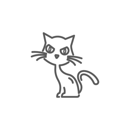 Cat icon in linear style on white background.のイラスト素材