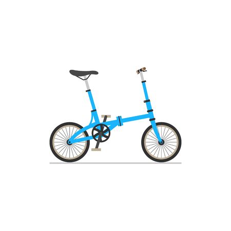 Folding compact bike. Flat isolated icon on white background. Vector illustration.のイラスト素材