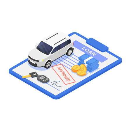 Car loan or vehicle rental concept.のイラスト素材